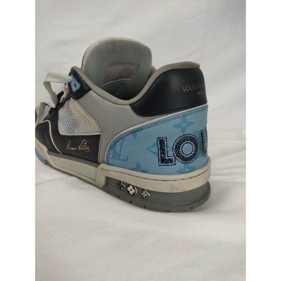 Louis Vuitton 1AC510 Blue/Grey/Black Trainer Sneakers LV Size 9 - US Size 10 SPB main image 8
